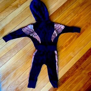 Angel Face Velour Infant Track Suit with sparkle wings